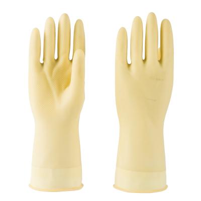 China Natural Waterproof Thick Oval Latex Household Safety Cleaning Working Rubber Gloves for sale