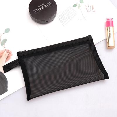 China Durable Fashion Travel Makeup Brush Custom Mesh Nylon Cosmetics Pouch for sale