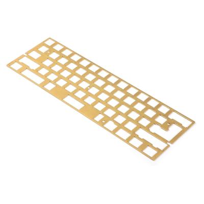 China Precision Durable Metal Keyboard Brass Plate Mechanical Oxidation-Resistant Coating Brushed 60% Keyboard Plate for sale