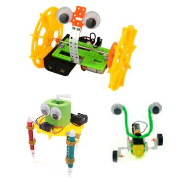 China Rod Education Electric Motor Science Robotic Kits Toys for Boys and Girls Doodling, Balance Car, Reptile Robot (3 Kits) for sale