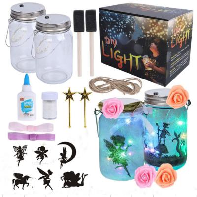 China Creative Education DIY Fairy Lantern Battery Box Light 4-12 Kids Toy Lantern Handmade Kids Toy Lantern Jar Vapor Led Wish Bottle for sale