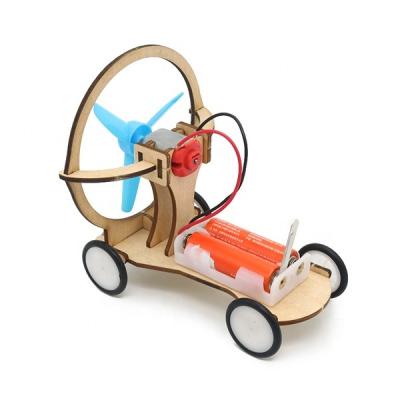 China Educational Science Assembly Materials DIY Experimental Pneumatic Car 120*95*120mm Maker Manual Model for sale