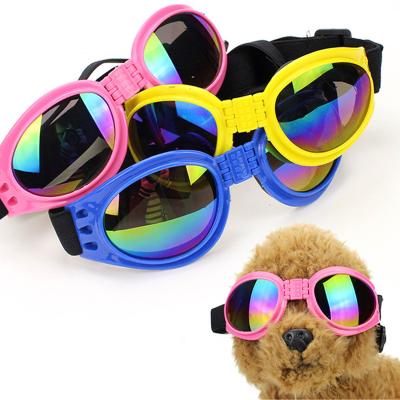 China Round Foldable Pet Sunglasses for Cat and Dog Prevent Wind and Protection Mirror Color Classic UV Around Oval Shape Hot Sales for sale