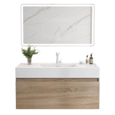 China Durable European style hotsale wall rack design bathroom vanity storage cabinets with mirror for sale