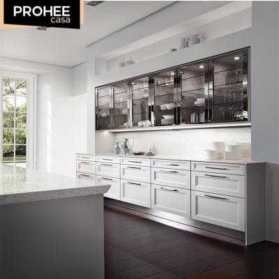 China Durable American White Kitchen Cabinets Modern Household Kitchen Cabinets Home for sale