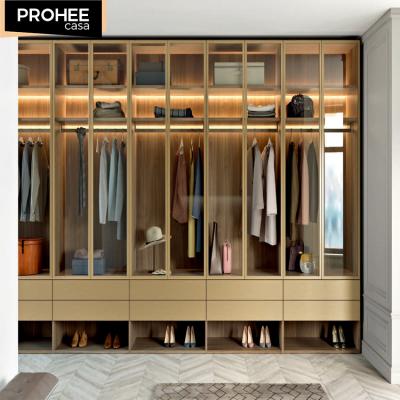 China Cheapest Wooden Customized Wardrobe MDF Closet Organizer Wardrobe Built In Wall for sale