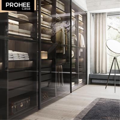 China PROHEE High End Modern Style Sliding Bedroom Sliding Can Be Customized Changing Room Sliding Door Wardrobe for sale