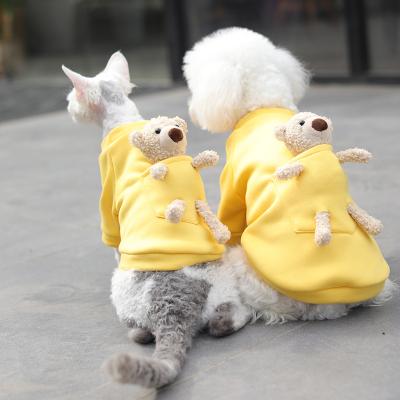 China Viable Wholesale Custom New Pocket Removable Dog Hoodie Winter Warm Cotton Dog Coats Pet Clothes for sale