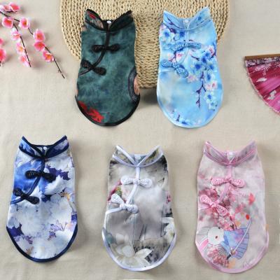 China Wholesale New Viable Tang Clothes Teddy Pet Dog Cheongsam Design Chinese Style Pet Dress Up Clothes for sale