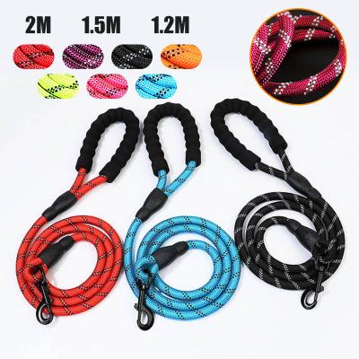 China Wholesale Viable Nylon Dog Training Leash Pet P Rope Reflective Nylon Pet Leash For Medium Large Dogs for sale