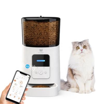 China Wifi Smart Automatic Pet Food Dispenser Automatic Durable Finger Pressure Pet Feeder for sale