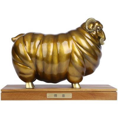 China China Head Office Business Gifts Copper Brass Artifact Copper Sheep Ornaments for sale