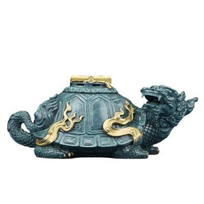 China China Household Gifts Copper Ornaments Arts And Crafts Carve Luoshu Dragon Turtle for sale