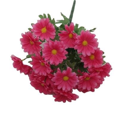 China Factory Sale Tianjin Embalishment Flower Artificial Silk Gerbera Daisy Plastic Flower Realistic Mini Hot Pink Artificial Daisy for sale