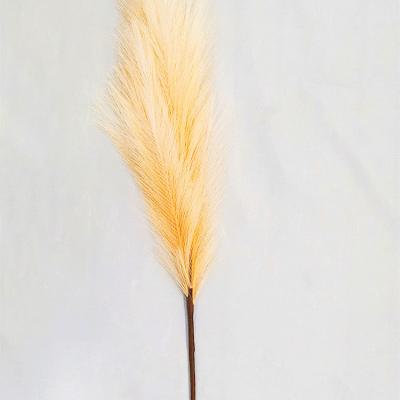 China Amazon Popular Hot Sale 110cm 18 Large Branch Natural Fake Pampas Grass Decorations Wholesale Fake Pampas Grass Beige Artificial Flower for sale