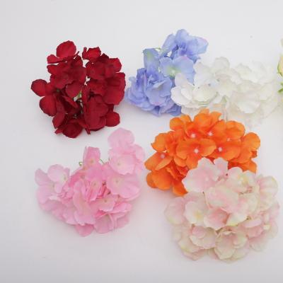 China Factory Supply Sustainable Hydrangea High Quality Silk Flower Head With 27 Petals Hydrangea Decorative Artificial Flower Head for sale