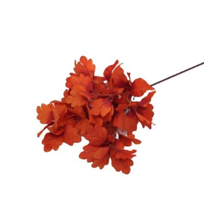 China Beautiful Halloween Maple Leaf Branch Artificial Flower Maple Decoration Artificial Flower Colorful Silk Leaf Branch for sale