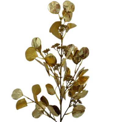 China Wholesale 90cm Beautiful Simulation Plant Flower Arrangement Silver Foil Gold Wedding Party Plastic Holiday Decoration for sale