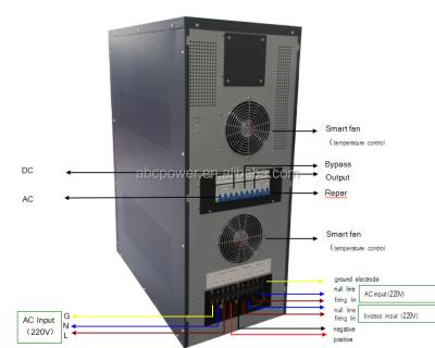 China 10kva low frequency online UPS solar power system 3 phase input pure sine wave and 7 inch single output touch screen for sale