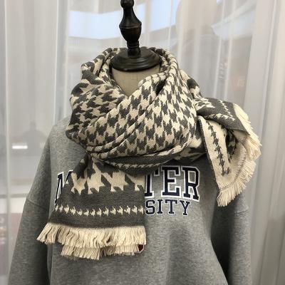 China Lady Stylish Popular Elegant Ladies Tassel Cashmere Scarf Multi-styles Printed Thick Knitted Scarves for sale