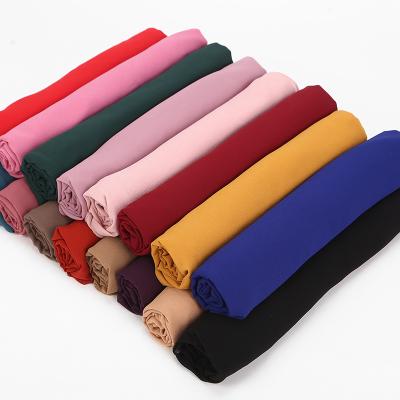 China Cheapest 24colors Factory Outlet Bubble Pearl Chiffon Hijab Women Plain Long Chiffon Heavy Chiffon Hijab Hijab for sale