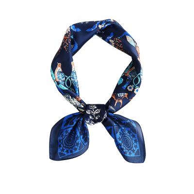 China Lady's Wild Stewardess Neck Scarf Retro Animal Print Small Square Spring Silk Decoration New for sale