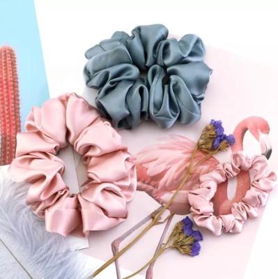 China Wholesale 90 friendly material colors in grade 6A 22MM best-selling beautiful fashion hair scrunchies band running silk custom logo for sale