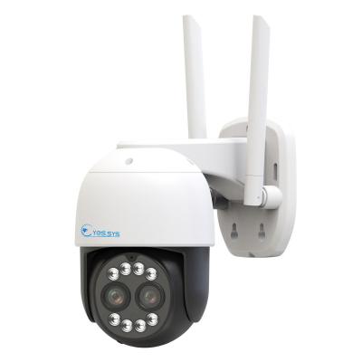 China Dual Lens Hybrid Lens PTZ WiFi IP Camera 8x NIGHT VISION IP Camera 8x Zoom 2.8+12mm Detection 4MP Audio Security Video Wireless Human Surveillance Cdoor for sale