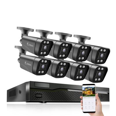 China Eyes.sys NIGHT VISION 4K 8CH POE NVR 8PCS 8MP 2.8mm Audio Lens Color Night Vision Bullet Security Camera Outdoor System 4TB HDD for sale