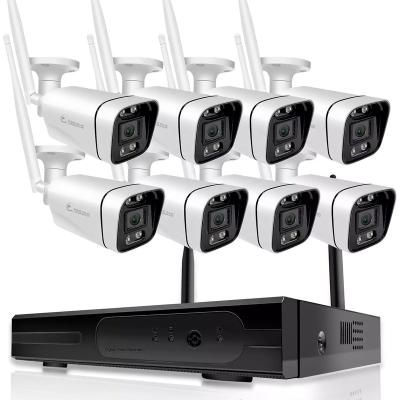 China Human Motion Tracking Esee Cloud 9CH 3MP Wireless CCTV System 8PCS IP HD Camera Enhanced Signal Wifi NVR Kit 2way Kit 2way Security CCTV Audio System for sale