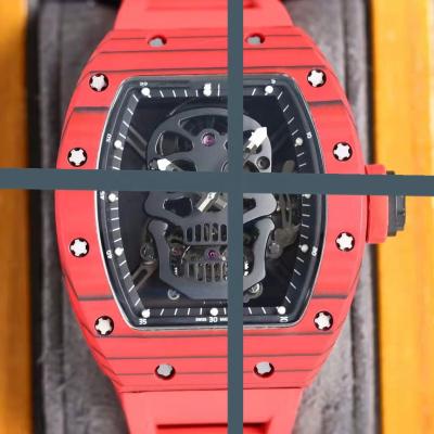 China RM Automatic Custom Cavity Logo Ceramic Carbon Fiber Material Factory Date Automatic Mechanical Watch for sale