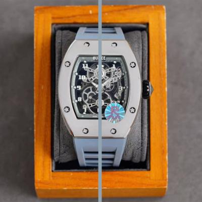 China Auto Date Tonneau Luxury Skeleton Men's RM Style Watches Unique Chronograph Quartz Watches Wrist Men's Watch Pour Homme for sale