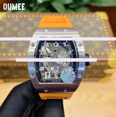 China Automatic Date Brand Luxury RM Watches Square Luminous Skeleton Chronograph Men Wrist Sports Transparent Watch For Boys for sale