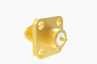 China Messing Goudgeplatte SMA Vrouwelijke RF Connector met Microstrip & Flange Mount Te koop