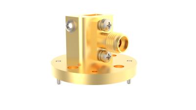 China WR18 BJ500 To 1.85mm Female Waveguide To Coax Adapter 39.2GHz~59.6GHz Right Angle zu verkaufen