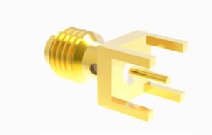 China Mini SMA Brass Female SSMA PCB Mount RF Connector with Microstrip for sale