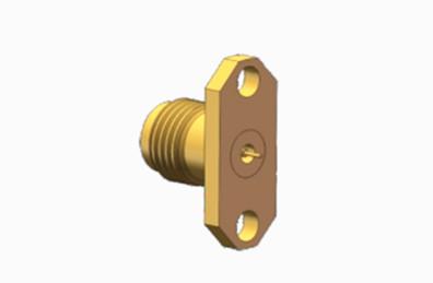 China 2.4mm Female Brass Gold Plated Flange Panel Connector for High Frequency RF MMW Coaxial for sale