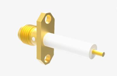 China Aerospace Grade SMA Female 2-hole Flange Brass RF Coaxial Connector for sale