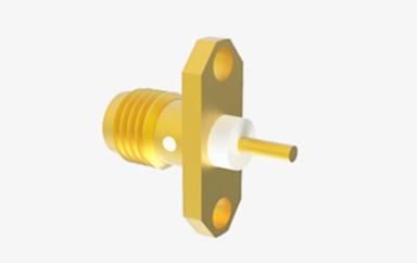 China SMA Series Aerospace Grade Female 2-hole Flange Brass RF Coaxial Connector for sale