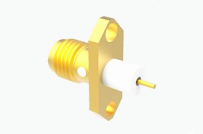 China Conector coaxial de 2 furos de flange RF feminino de latão SMA de alto desempenho à venda