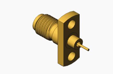 China MSSM Vrouwelijke 2-holes flens RF Coaxiale connector Lange micro-strook Te koop