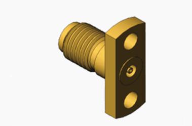 China Brass MSSM Female 2-hole Flange RF Coaxial Connector With Micro-strip for sale