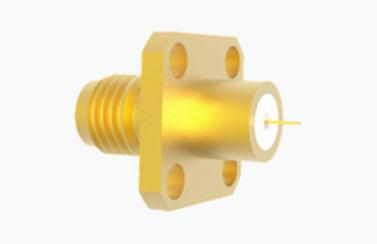 China SMA Female Brass Aerospace Grade RF Coaxial Connector with Metal Convex Surface for sale