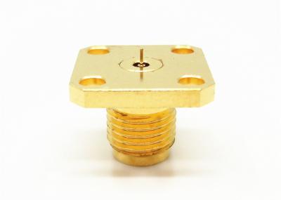 China Ouro Revestido 2.4mm Fêmea Direita 4 Buracos Flange Monte Conector de onda milimétrica à venda