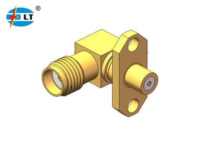 China 50 Ohm SMA Vrouwelijke Jack Connector Flange Mount Rechte hoek met receptacle Te koop