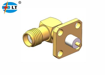 China Conector SMA de 4 agujeros de 50 ohms recubierto de oro Conector de receptáculo SMA en venta