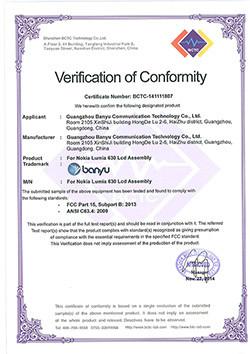 Verification of Conformity - Guangzhou Banyu Communications Technology Co.,Ltd.