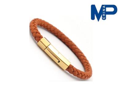 China Personalized colorful leather metal bangle smart bracelet Camel for sale