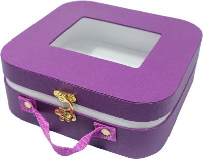 China Small cute paper gift case , safety creative gift boxes rounded corner metal lock for sale