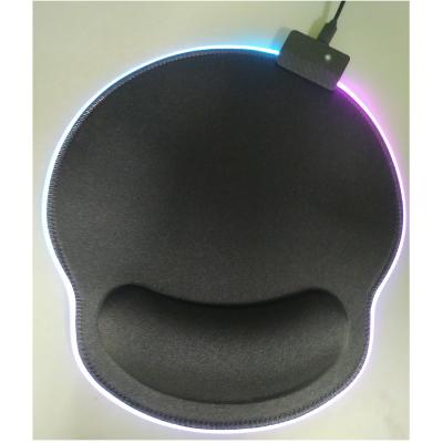 China Durable RGB LED Matt Soft Mouse Pad With Non-Slip Base With Wrist Rest for sale